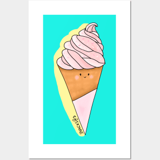 Delicious Pink Soft Icecream Posters and Art